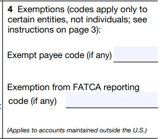 Form W9 Line 4