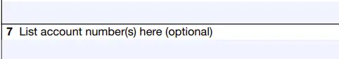 Form W9 Line 7