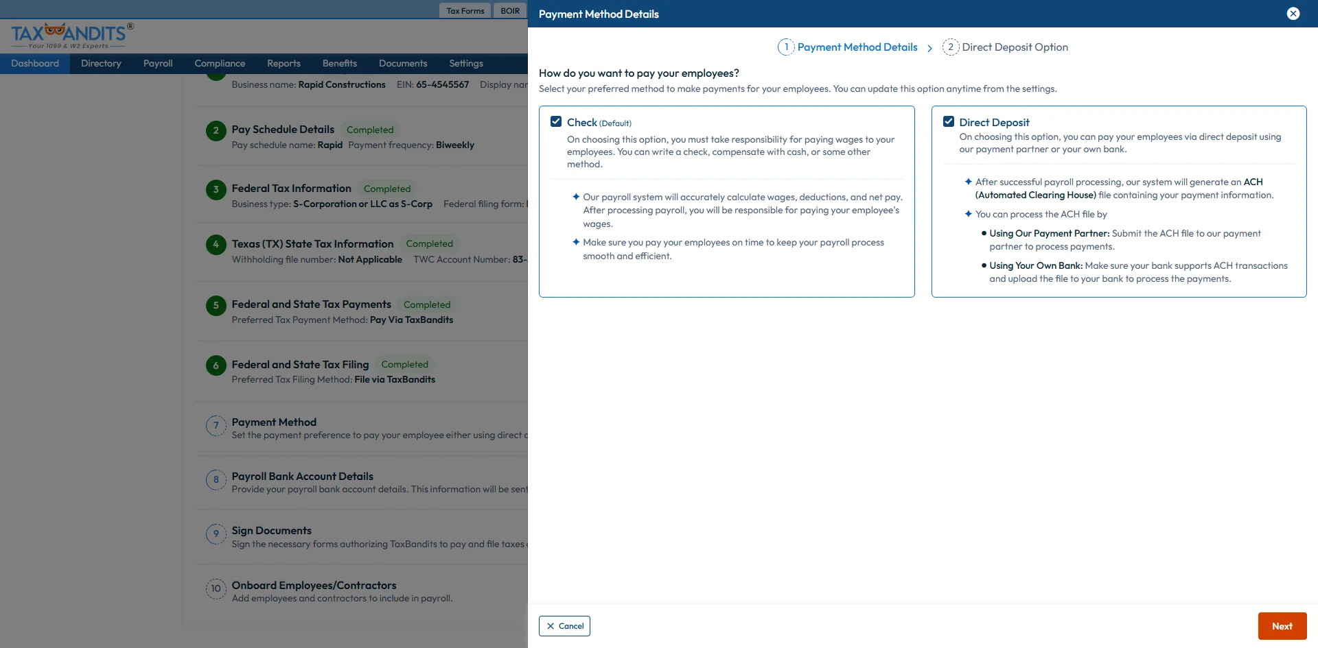 Employee Payment Preferences