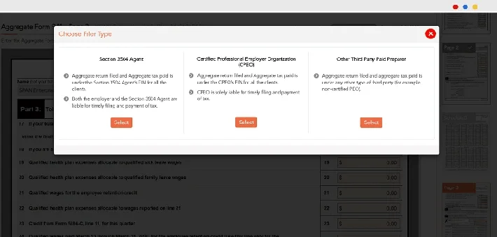 Choose Filer Type