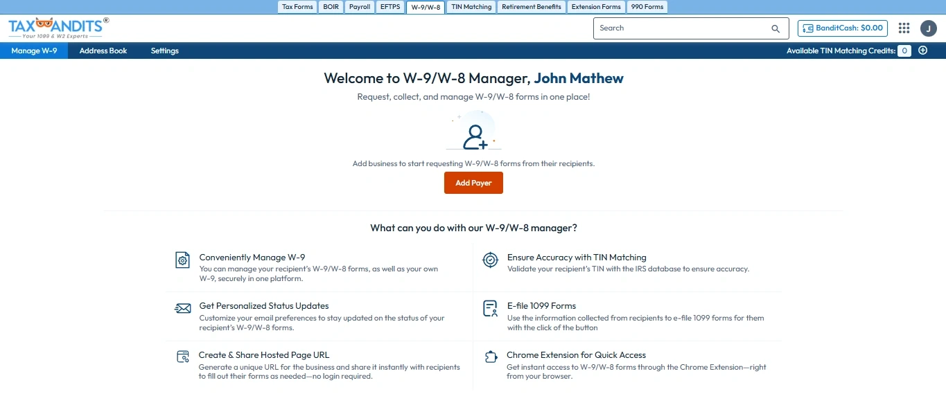 Get started by adding payers
