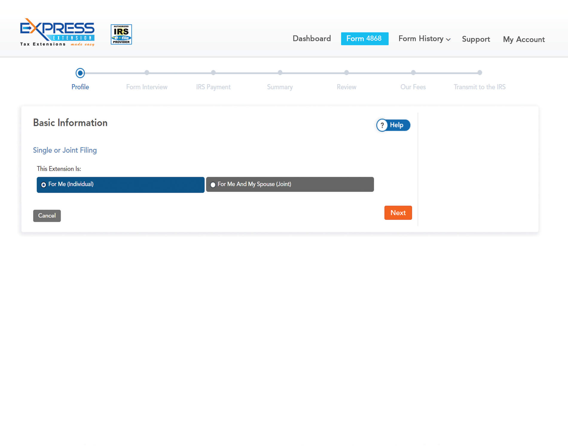 EFile IRS Form 4868 File Personal Tax Extension Online