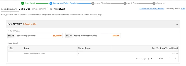 Review your Form 1099-DIV / 1096