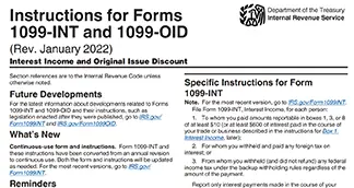 Form 1099-INT Instructions