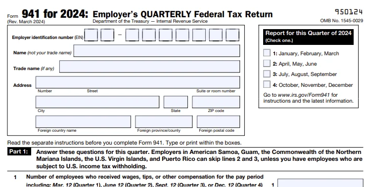IRS Form 941 Changes for 2024