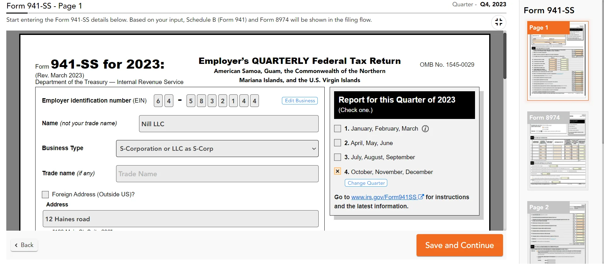 Enter Social Security & Medicare Taxes