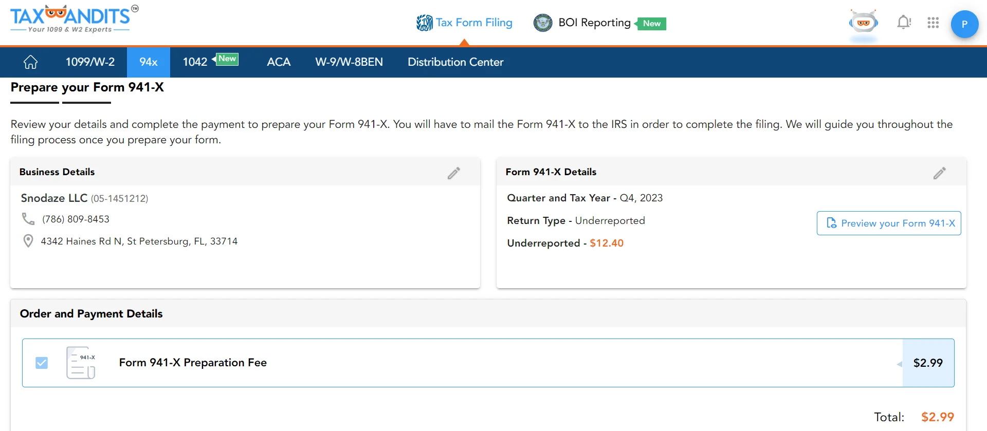  Review Information on Form 941-X