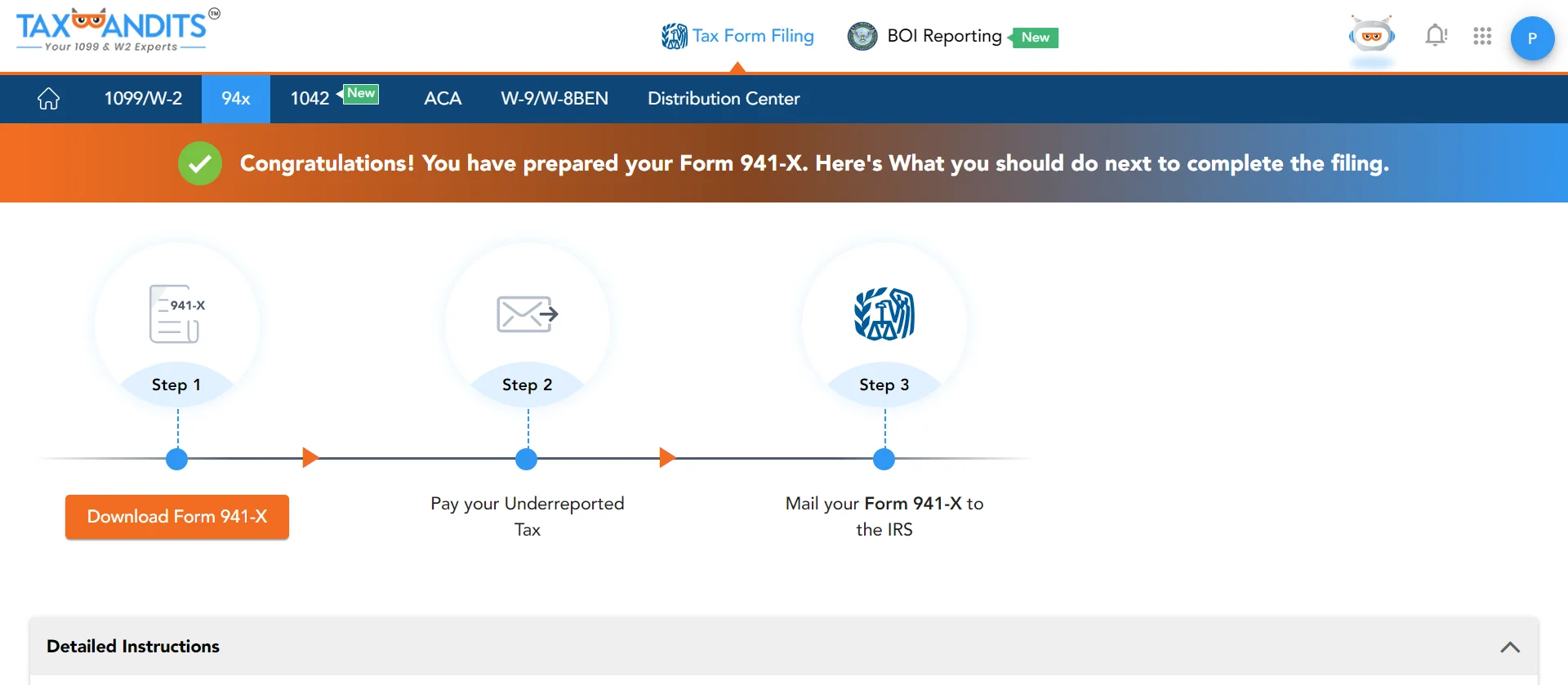  Download Form 941-X and send it to the IRS