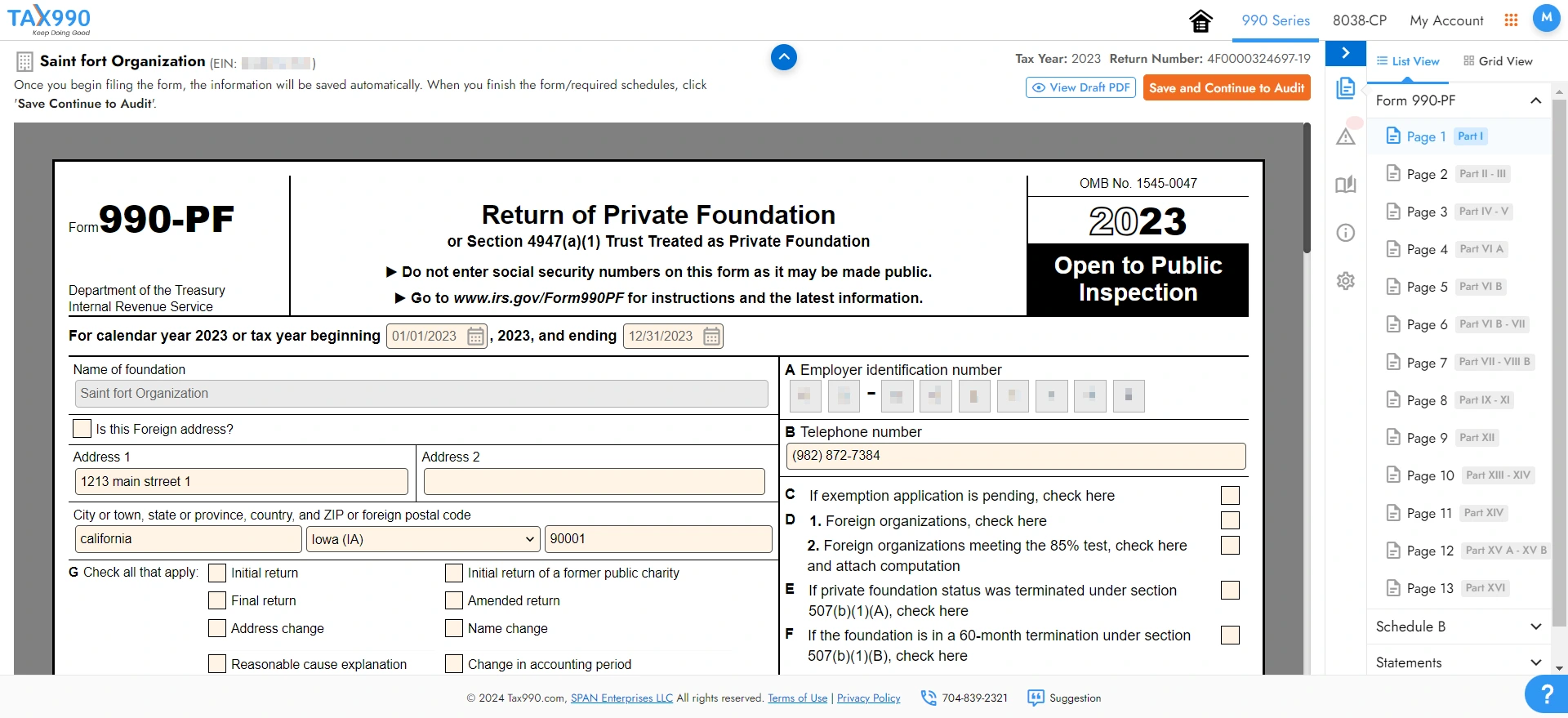 Enter form details