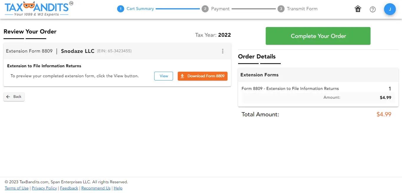 Review your Form summary