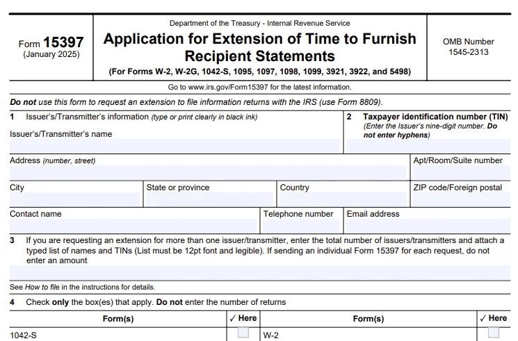 Form 15397