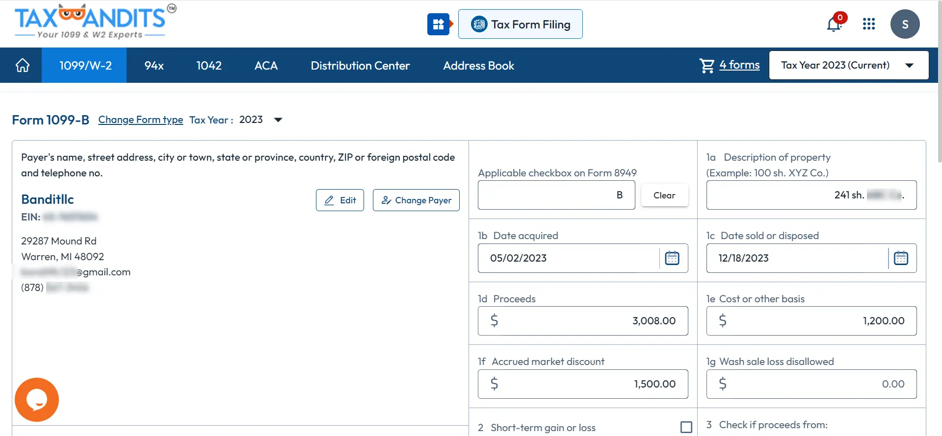 Enter Form 1099-B Details