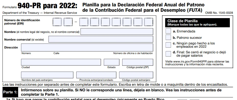 Formulario 940-PR