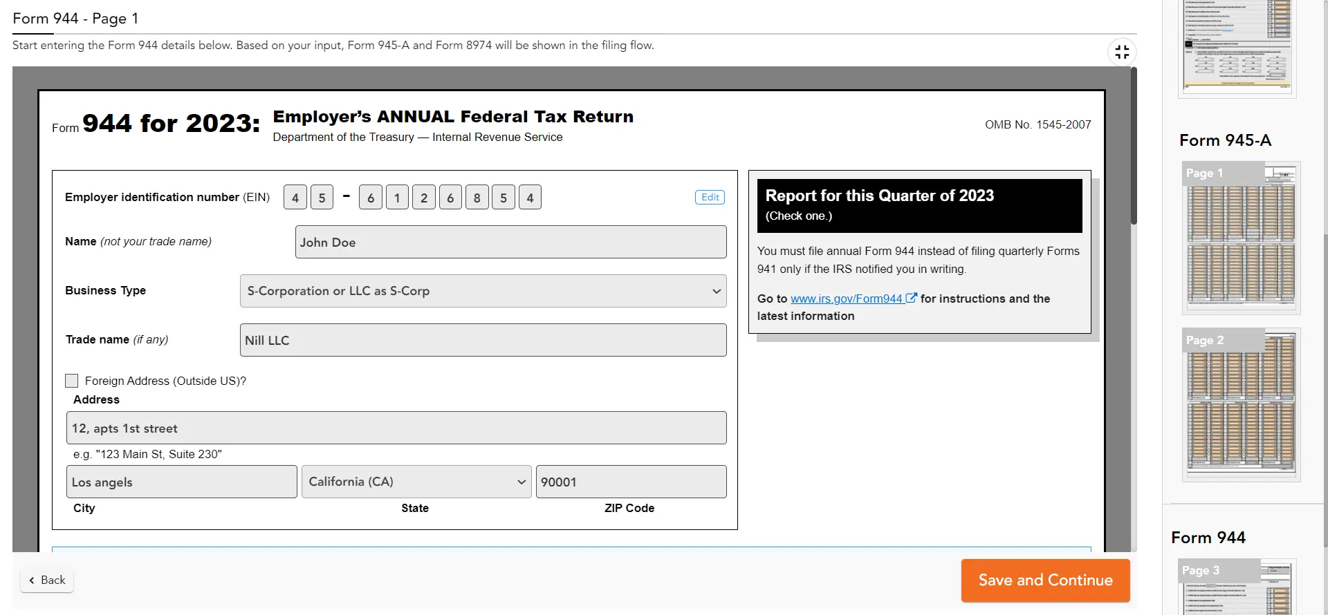 Enter Social Security & Medicare Taxes