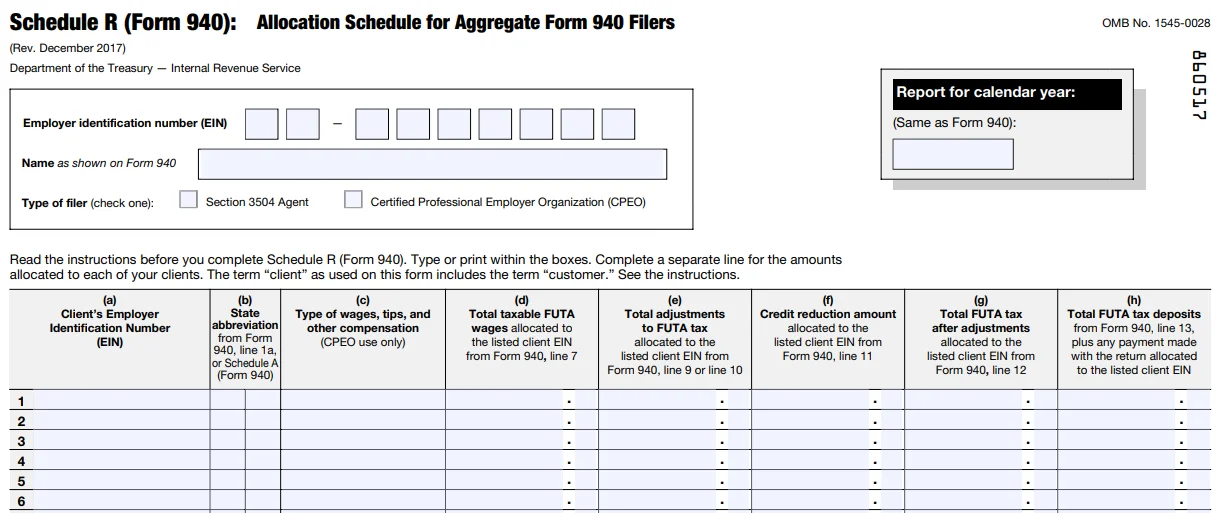 Schedule R (Form 940)