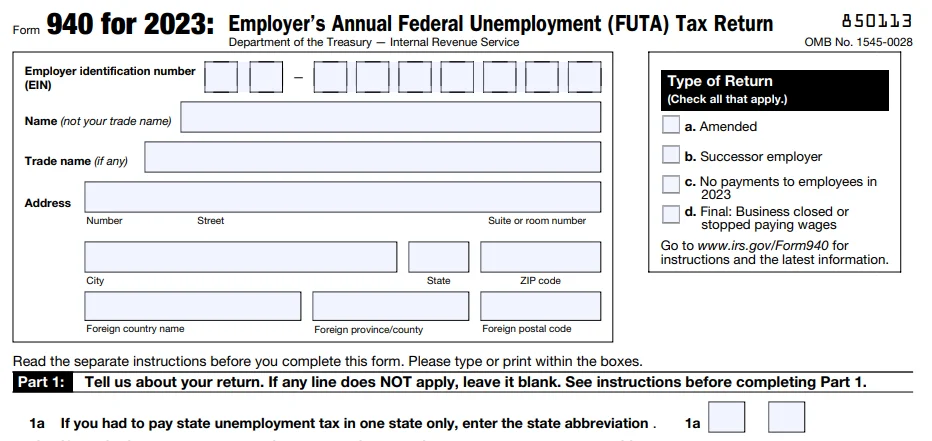 Form 940 Amendment