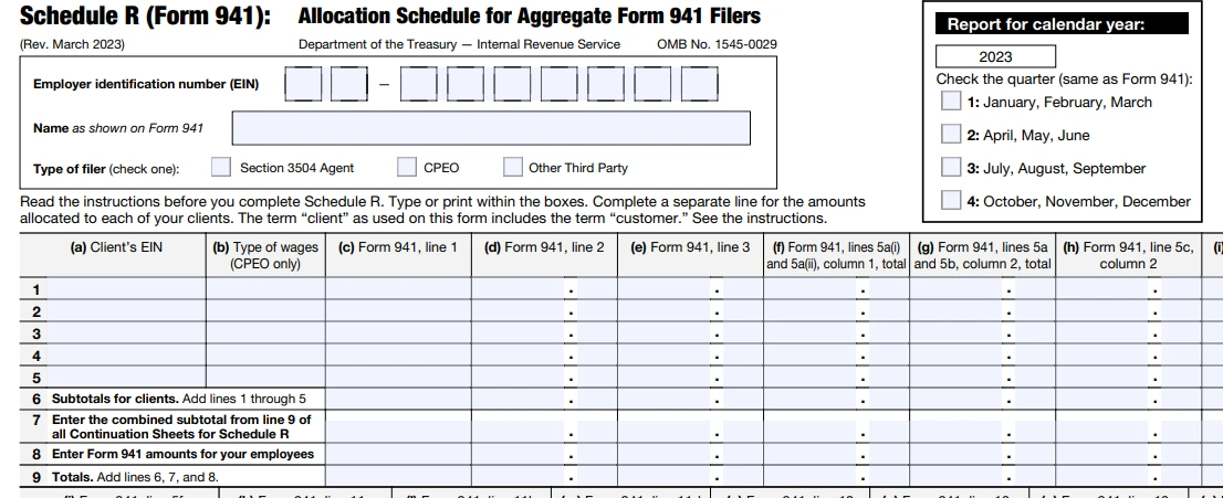 Schedule R (Form 941)