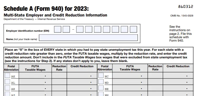 Schedule A (Form 940)