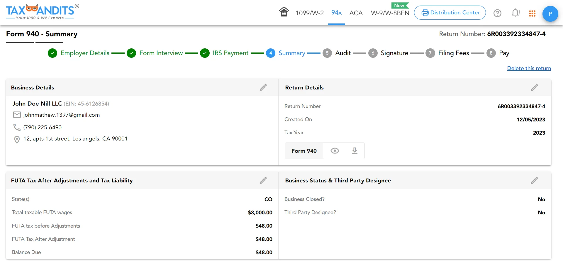 Review form 940