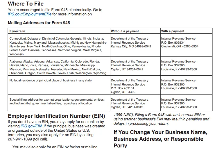 Form 943 Due Date & Mailing address
