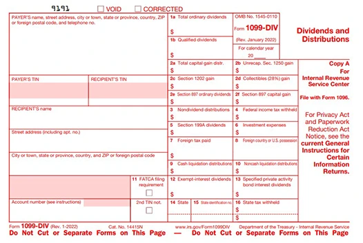 2022 IRS Form 1099-DIV