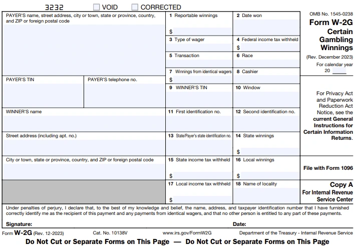 Form 1099-W2G