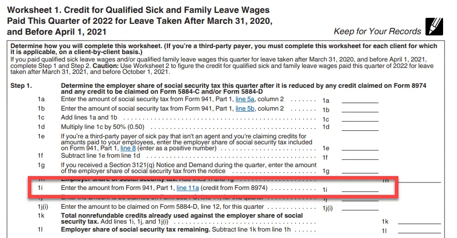 Form 941 Worksheet