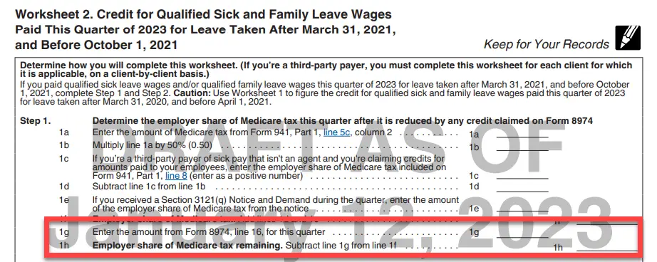 Form 941 Worksheet