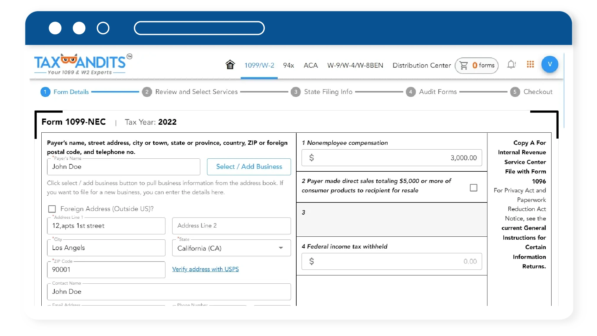 Choose Form and Enter Data