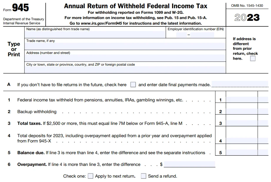 What is Form 943?