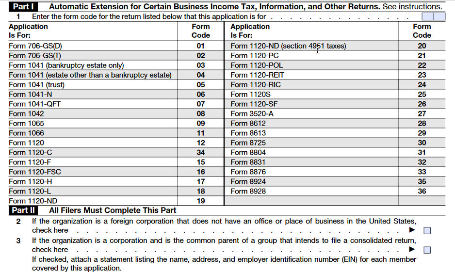 Form 7004 Instruction