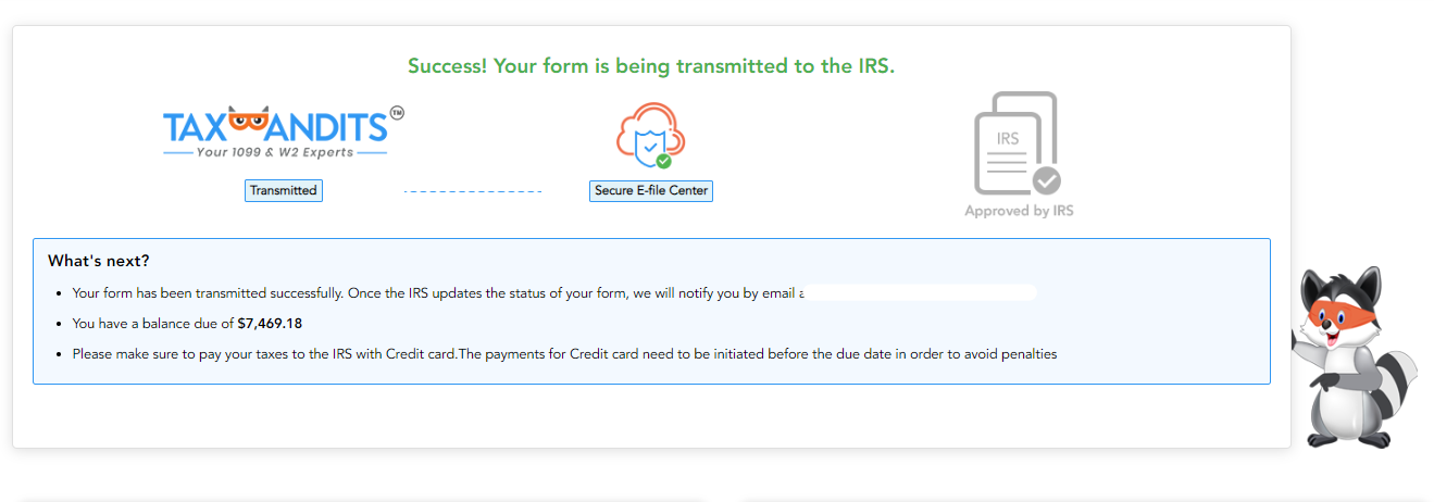 Transmit to the IRS
