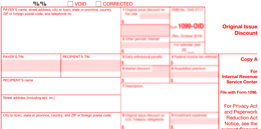IRS Form 1099-OID For 2022