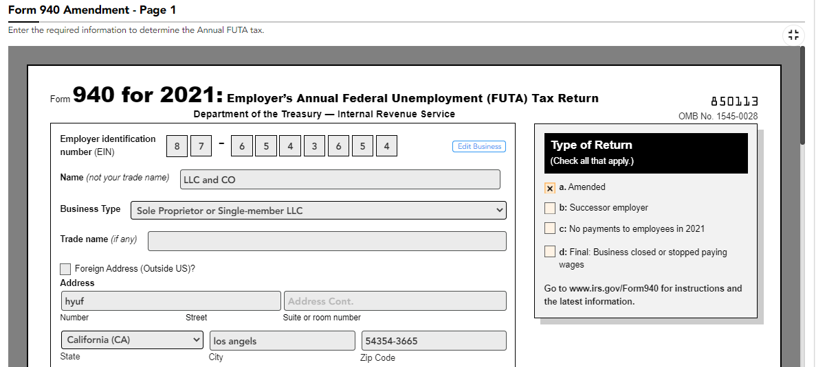 Form 940 Amendment for 2022 Complete and Print Form 940X
