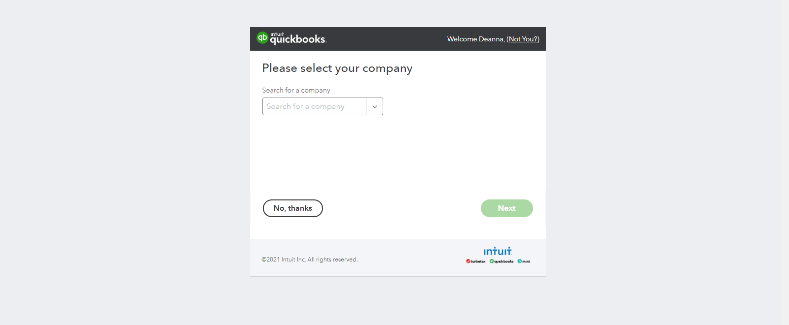 Connect to QB & Select your company