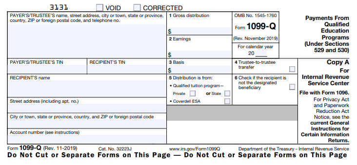 IRS Form 1099-Q for 2022