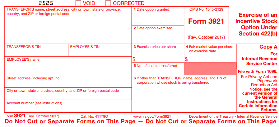 Form 3921 for 2024