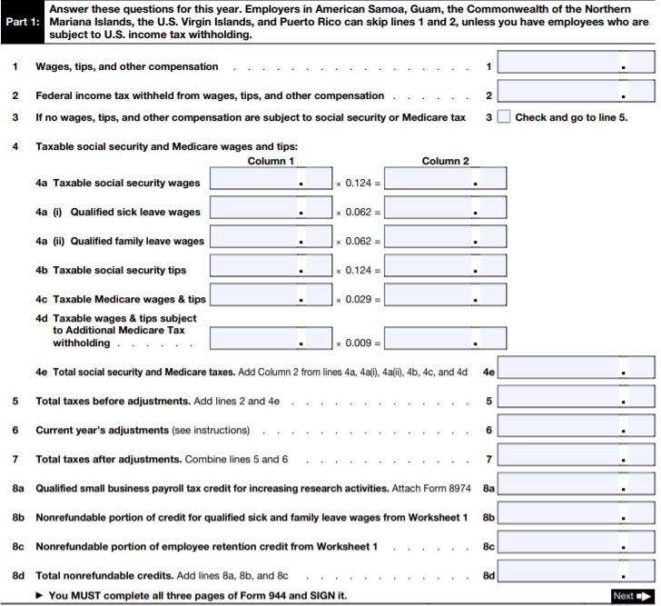 944 form part I