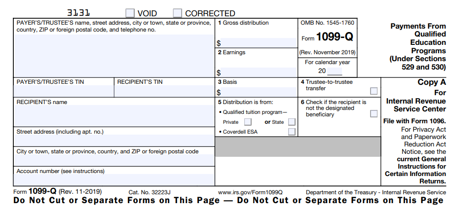 IRS Form 1099-Q Instructions for 2022 