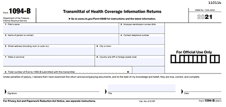 IRS Form 1094-B 2018