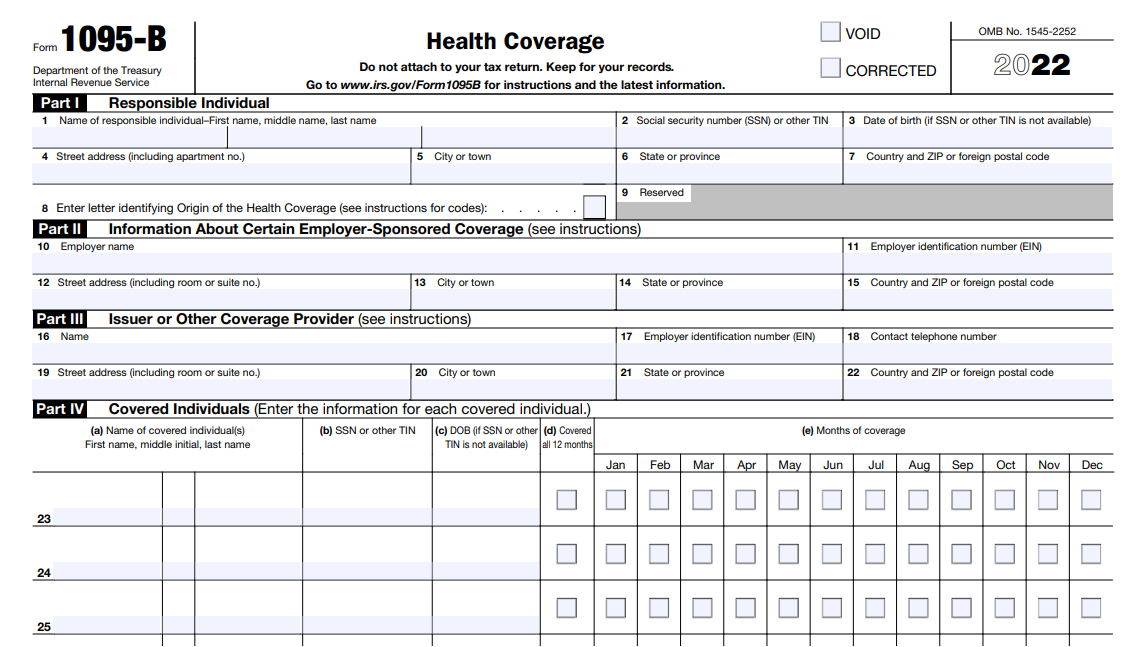 Form 1095B Instructions Line by Line 1095B Instruction Explained