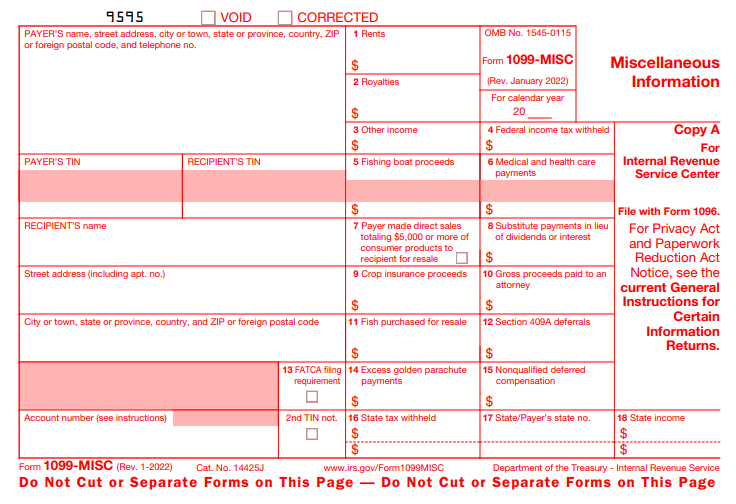 IRS Form 1099 MISC Changes for 2022 Revised 1099 MISC Form