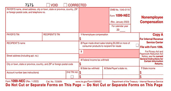 Form 1099 NEC for 2021