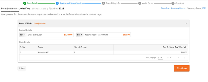 Review your Form 1099-B / 1096