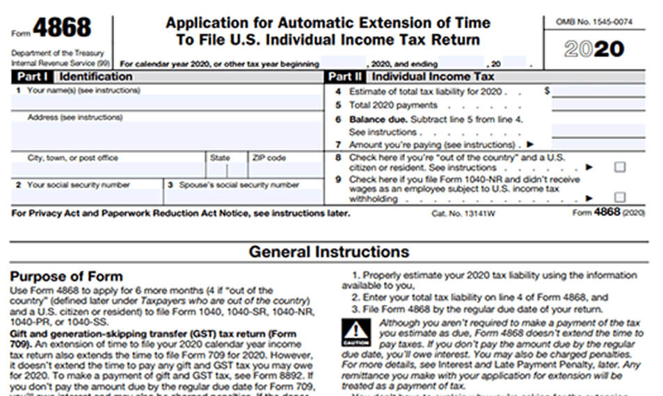 E-File IRS Form 4868 | File Personal Tax Extension Online