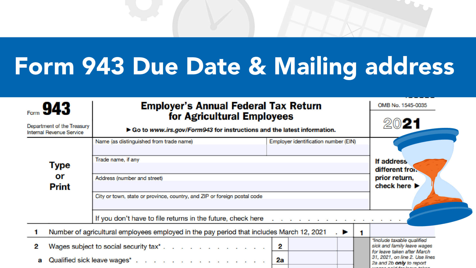 Form 943 Due Date & Mailing address
