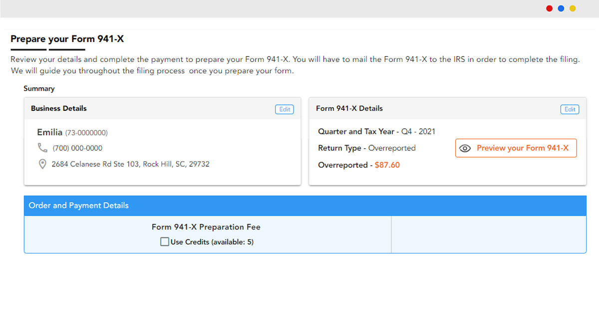 Enter Deposit Schedule & Tax Liability